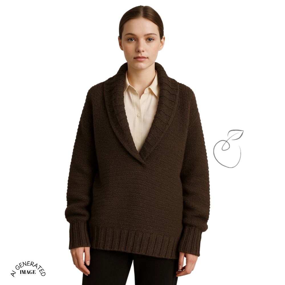 GAP OVERSIZED V- NECK COLLARED SWEATER SZ S